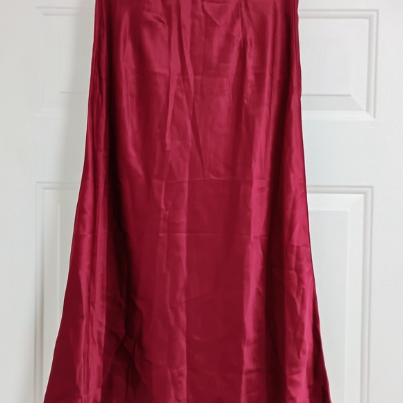 Quince Silk Midi Skirt Burgundy XS - Picture 3 of 7